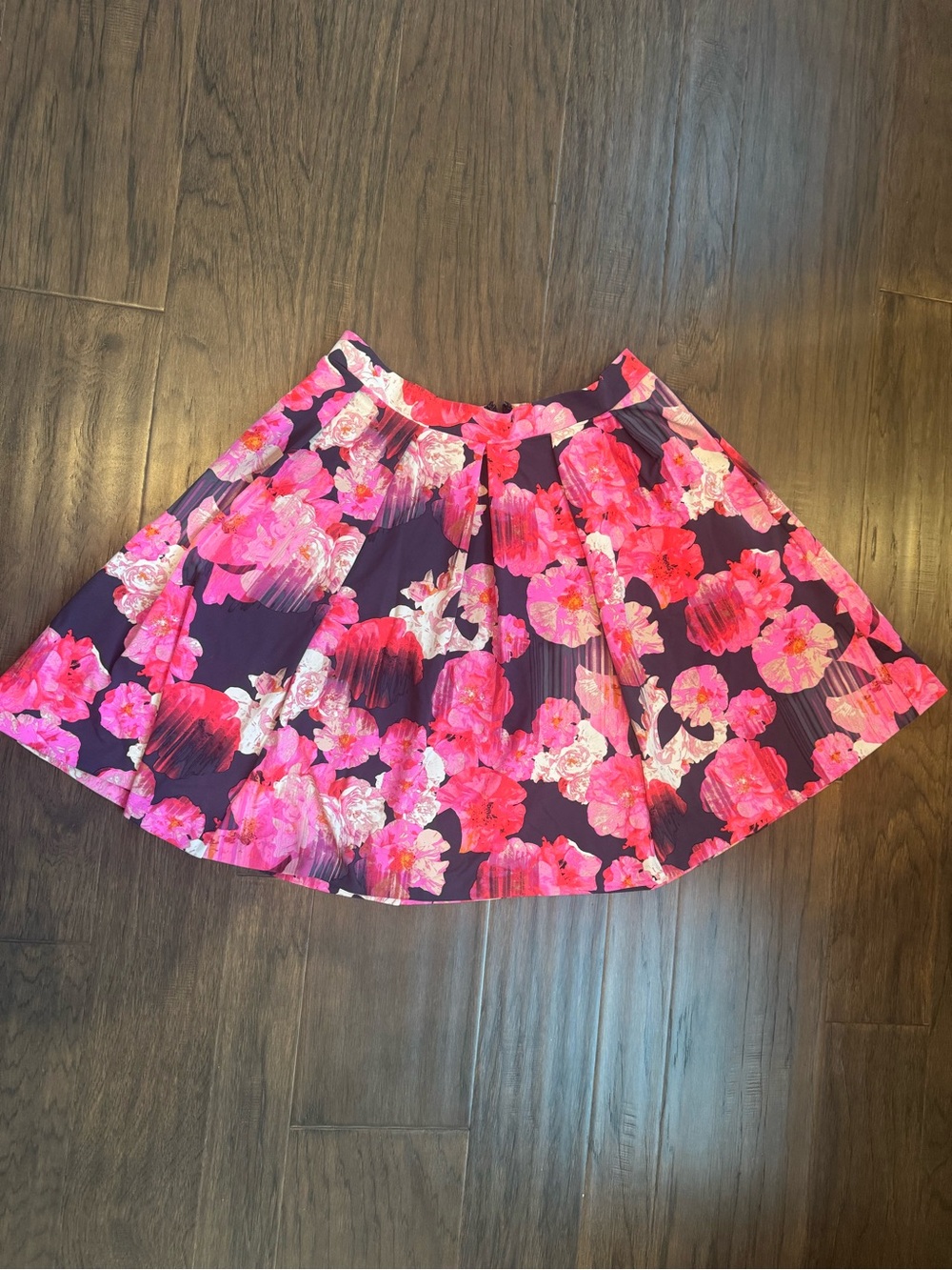 Floral A-Line Skirt in Pink and Purple